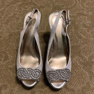 Antonio Melani silver sling back heels